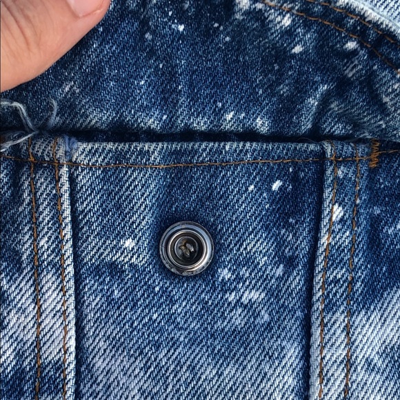 Vintage 80s Levi’s Acid Wash Sherpa Denim Jacket - Picture 7 of 8